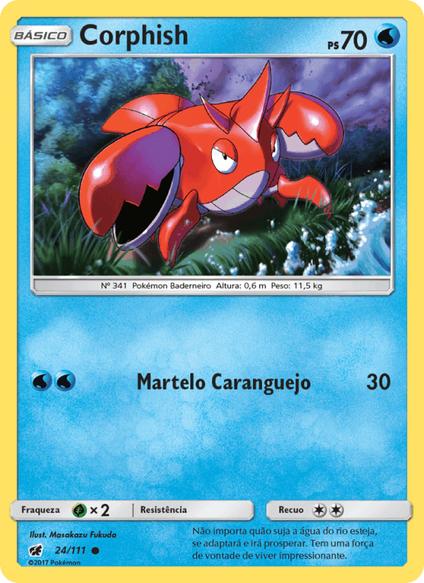 Corphish, card 24 from Invasão Carmim