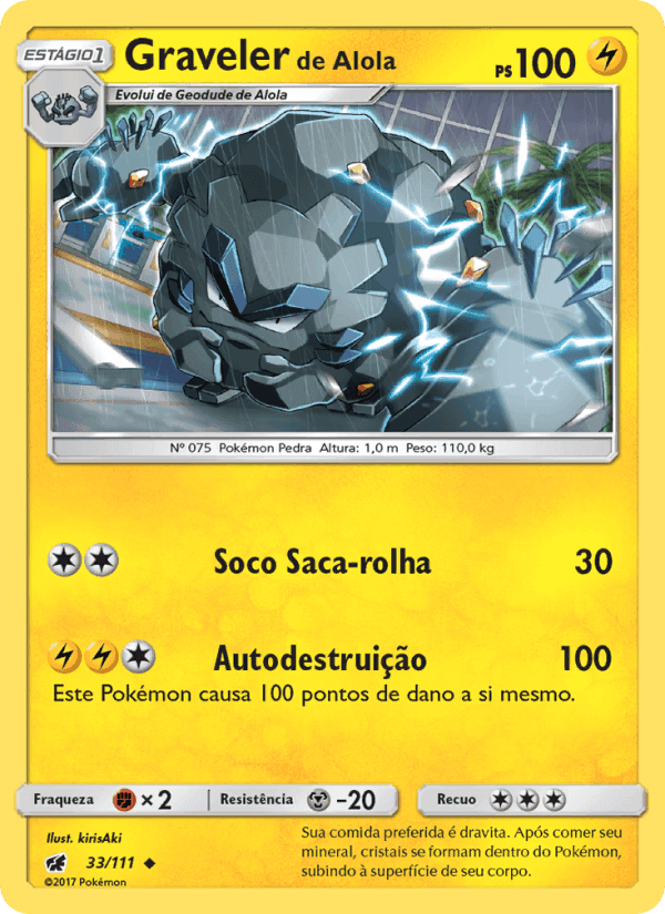 Graveler de Alola, carta 33 de Invasão Carmim