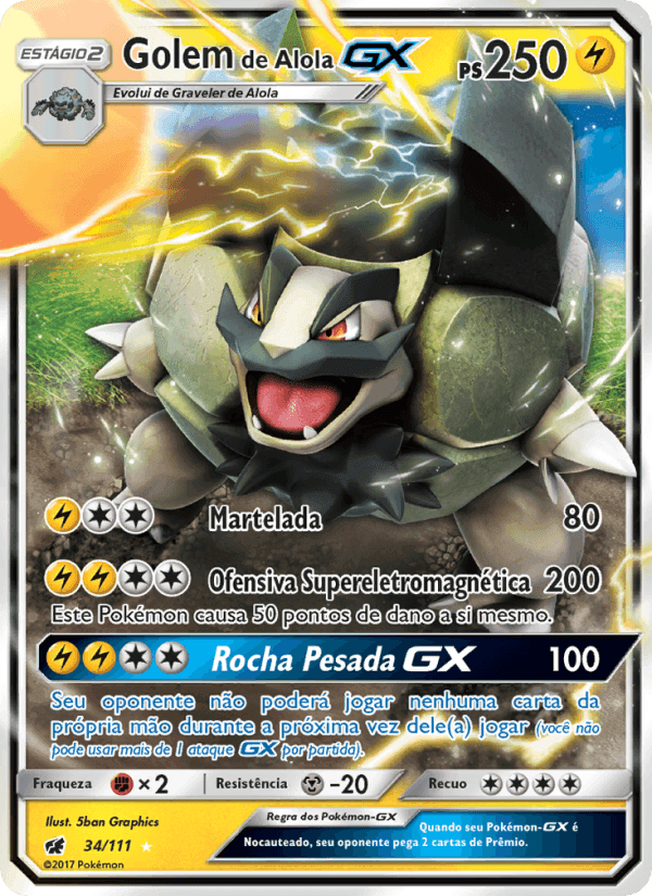 Golem de Alola GX, carta 34 de Invasão Carmim