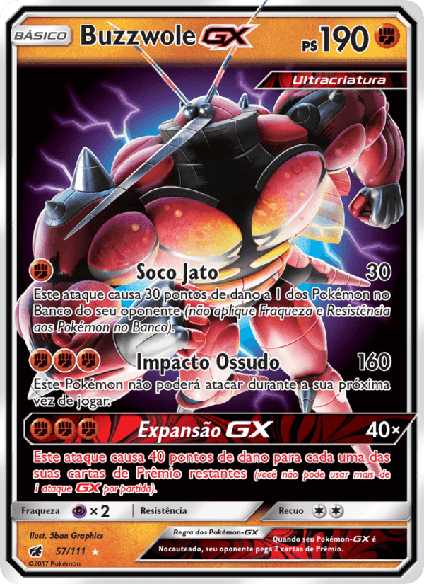 Buzzwole GX, card 57 from Invasão Carmim