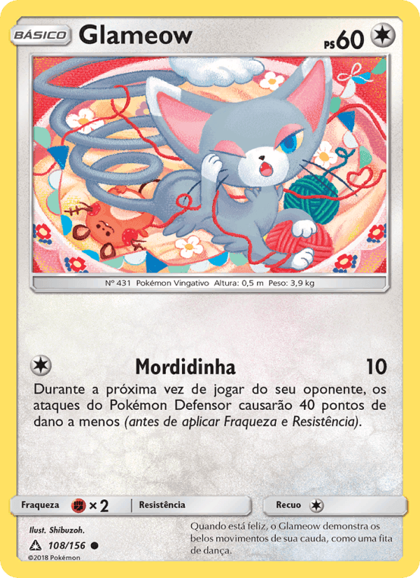 Glameow, card 108 from Ultra Prisma