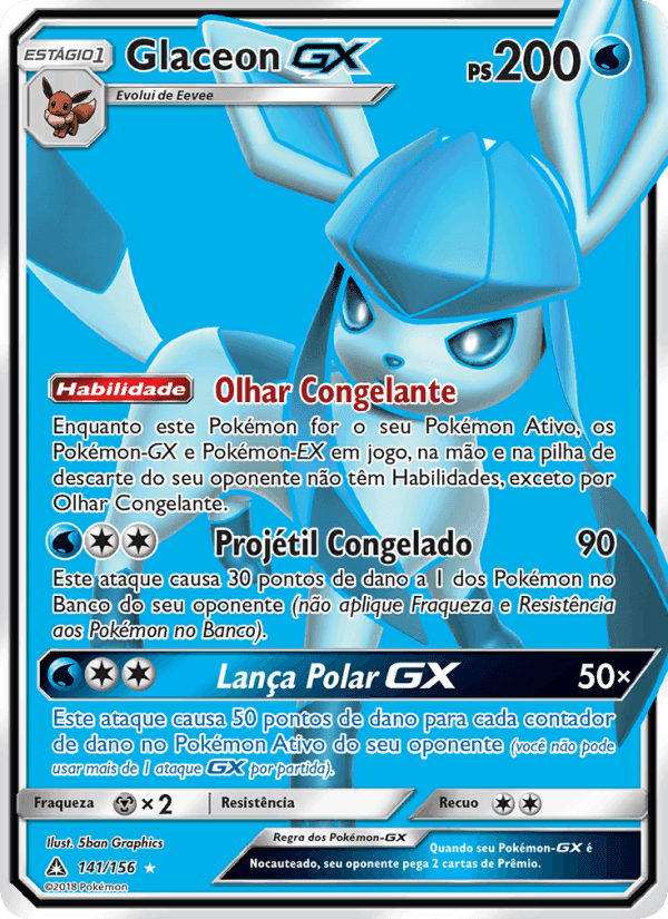 Glaceon GX, carta 141 di Ultra Prisma