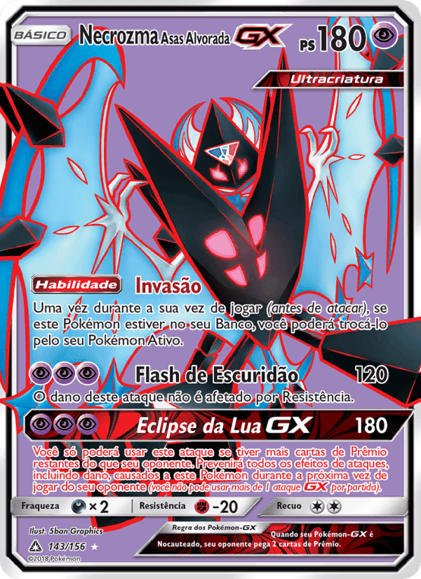 Necrozma Asas Alvorada GX, card 143 from Ultra Prisma