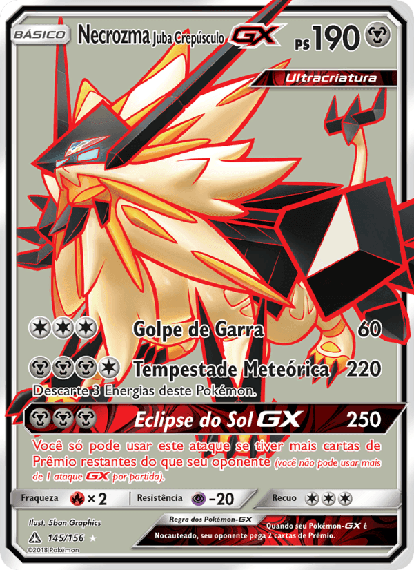 Necrozma Juba Crepúsculo GX, carta 145 de Ultra Prisma
