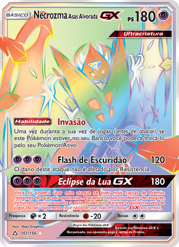Necrozma Asas Alvorada GX, carta 161 de Ultra Prisma