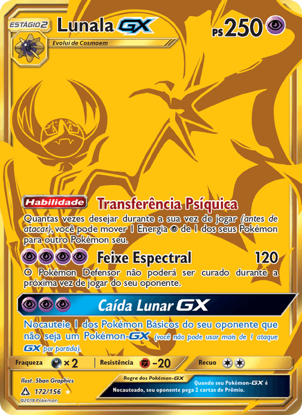Lunala GX, card 172 from Ultra Prisma
