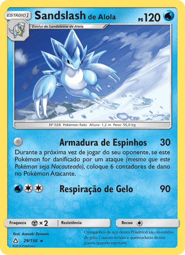 Sandslash de Alola, carta 29 de Ultra Prisma