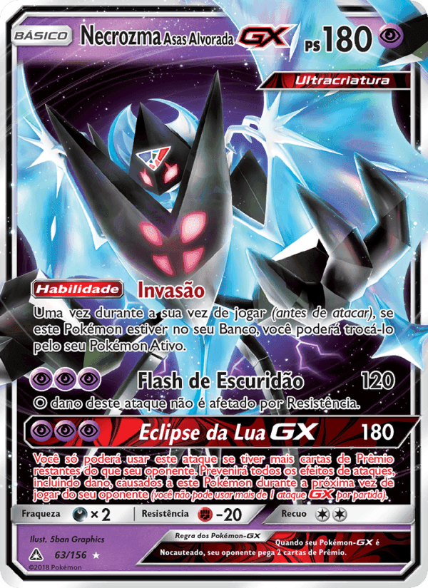 Necrozma Asas Alvorada GX, card 63 from Ultra Prisma