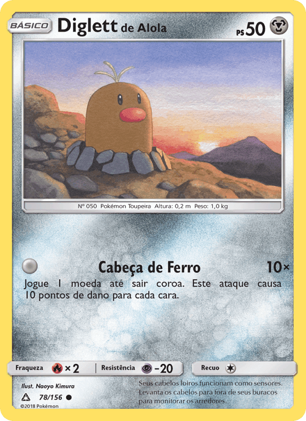 Diglett de Alola, carta 78 de Ultra Prisma
