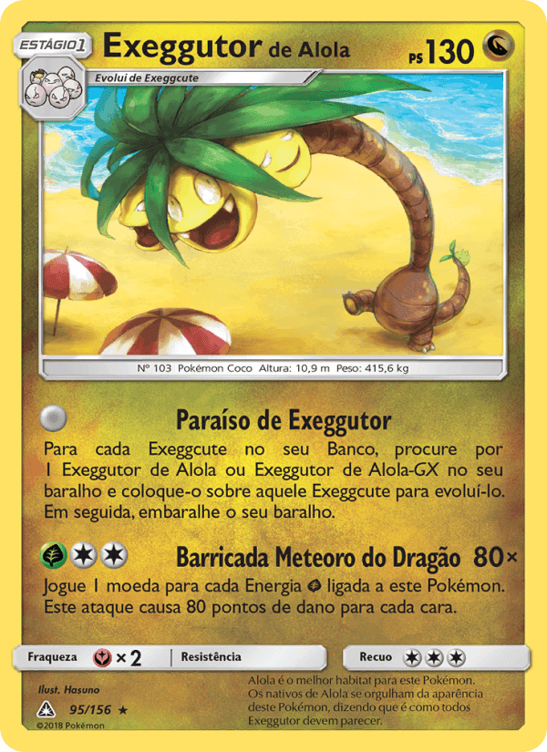 Exeggutor de Alola, carta 95 di Ultra Prisma