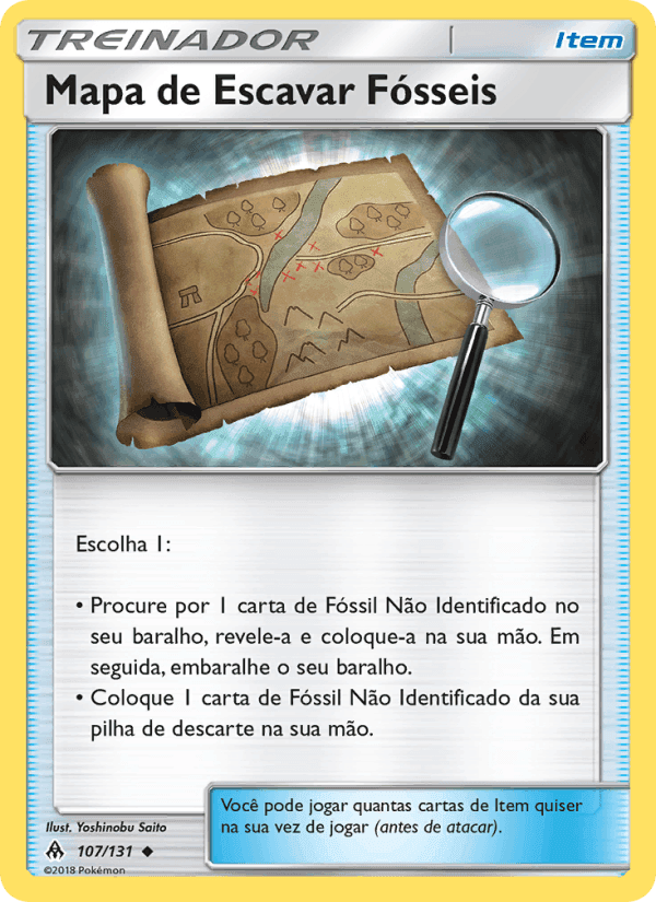 Mapa de Escavar Fósseis, carta 107 de Luz Proibida