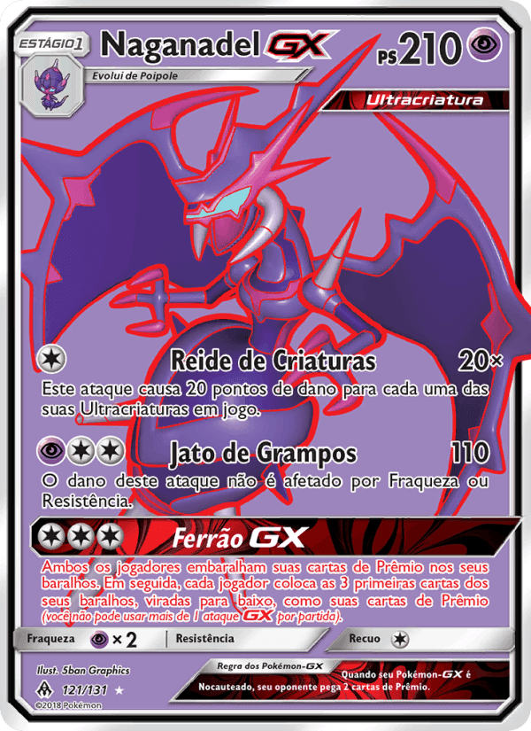 Naganadel GX, card 121 from Luz Proibida