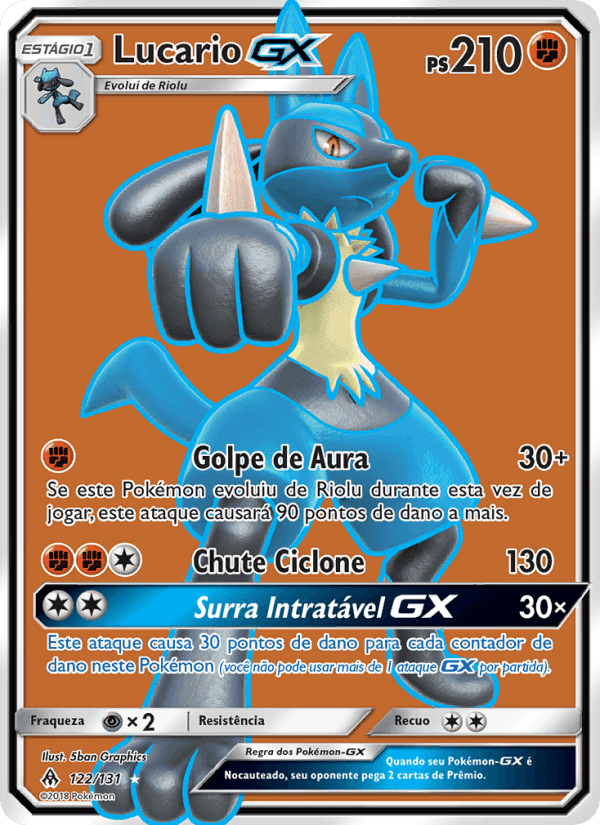 Lucario GX, carta 122 de Luz Proibida