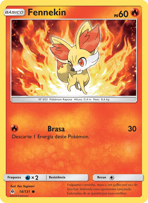 Fennekin, card 14 from Luz Proibida