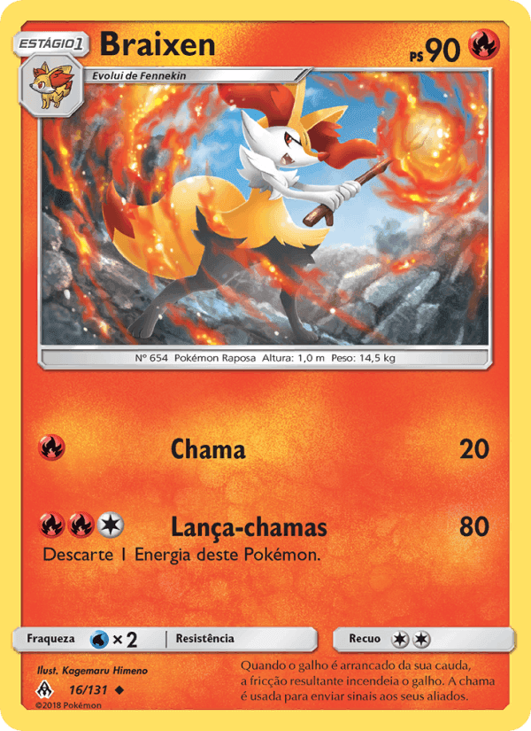 Braixen, carta 16 de Luz Proibida