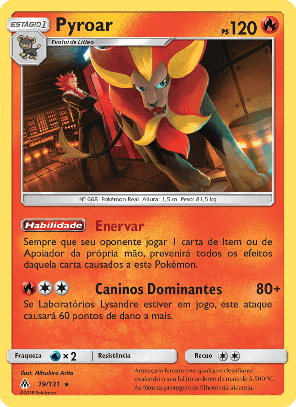 Pyroar, carta 19 de Luz Proibida