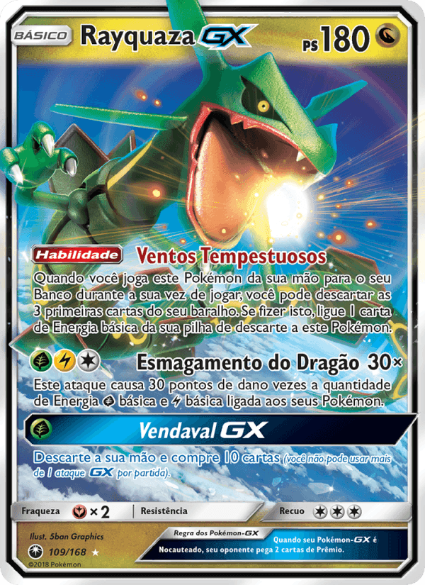 Rayquaza GX, carta 109 de Tempestade Celestial