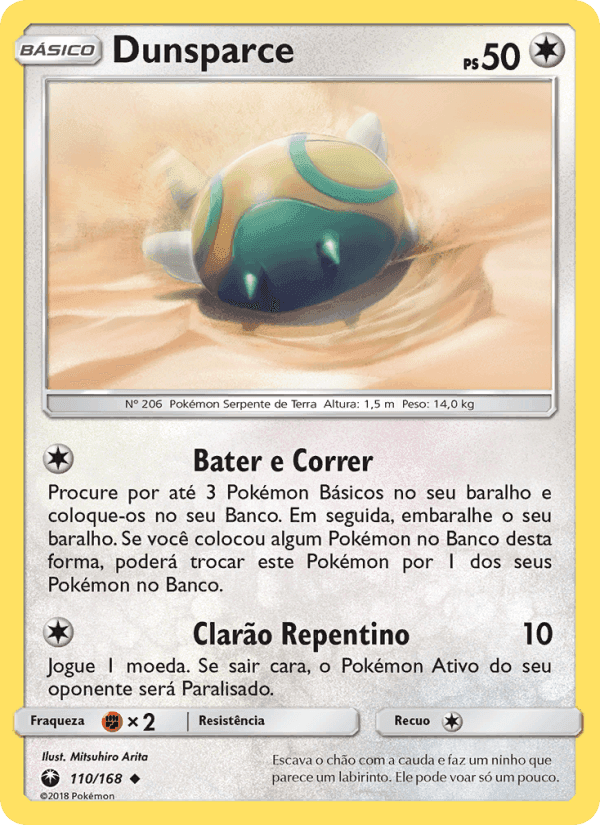 Dunsparce, card 110 from Tempestade Celestial