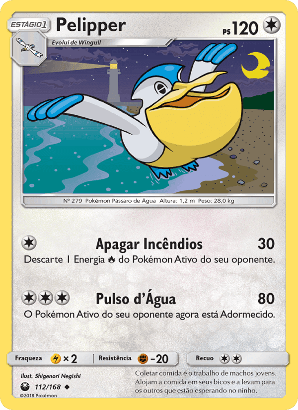 Pelipper, card 112 from Tempestade Celestial