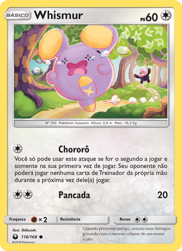 Whismur, carta 116 de Tempestade Celestial