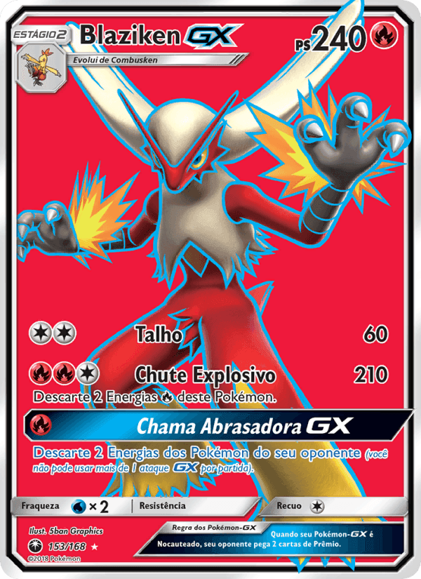 Blaziken GX, card 153 from Tempestade Celestial