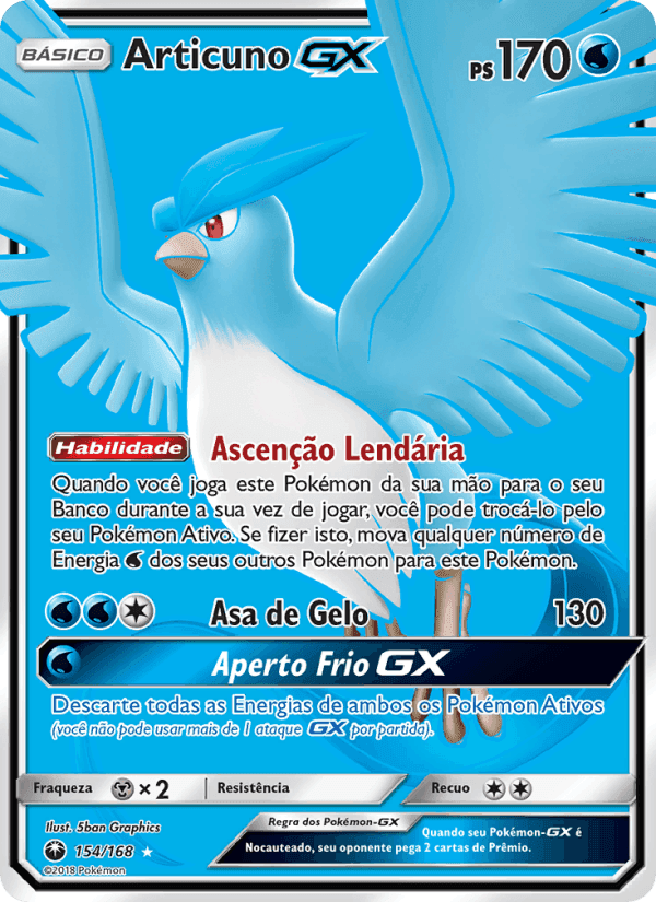 Articuno GX, card 154 from Tempestade Celestial