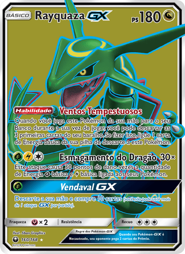 Rayquaza GX, carta 160 de Tempestade Celestial