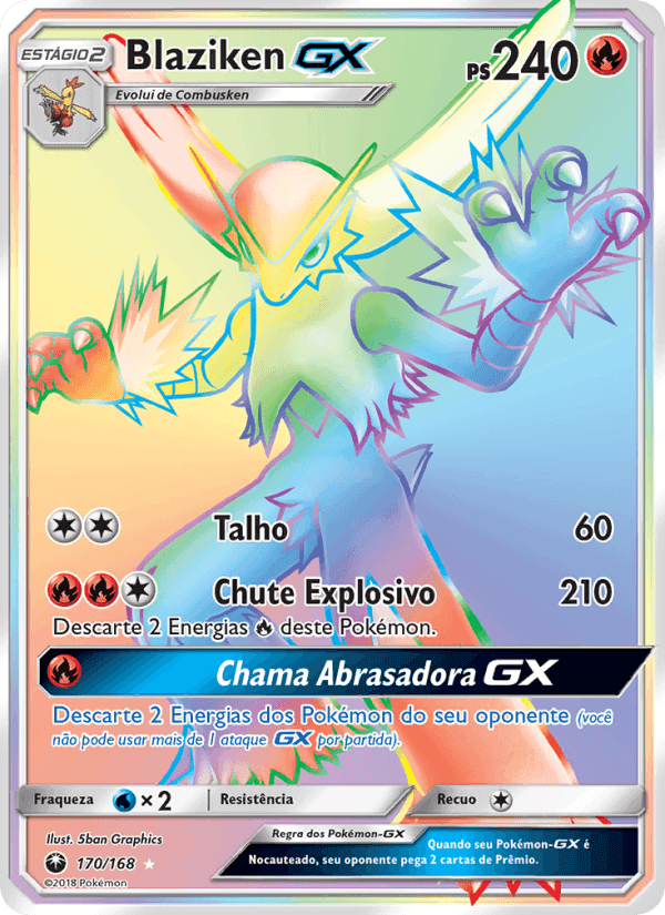 Blaziken GX, carta 170 di Tempestade Celestial