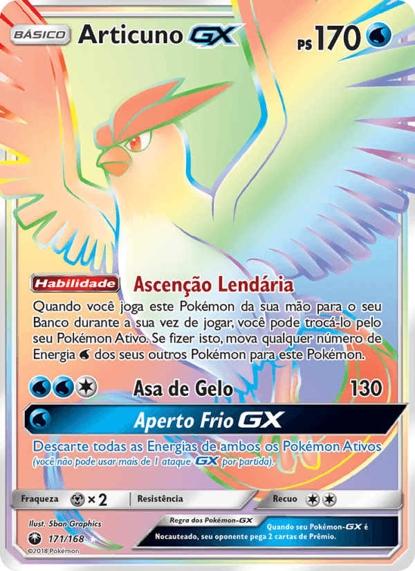 Articuno GX, card 171 from Tempestade Celestial