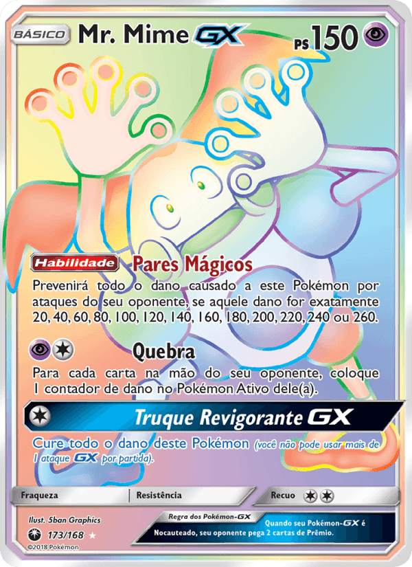 Mr. Mime GX, card 173 from Tempestade Celestial