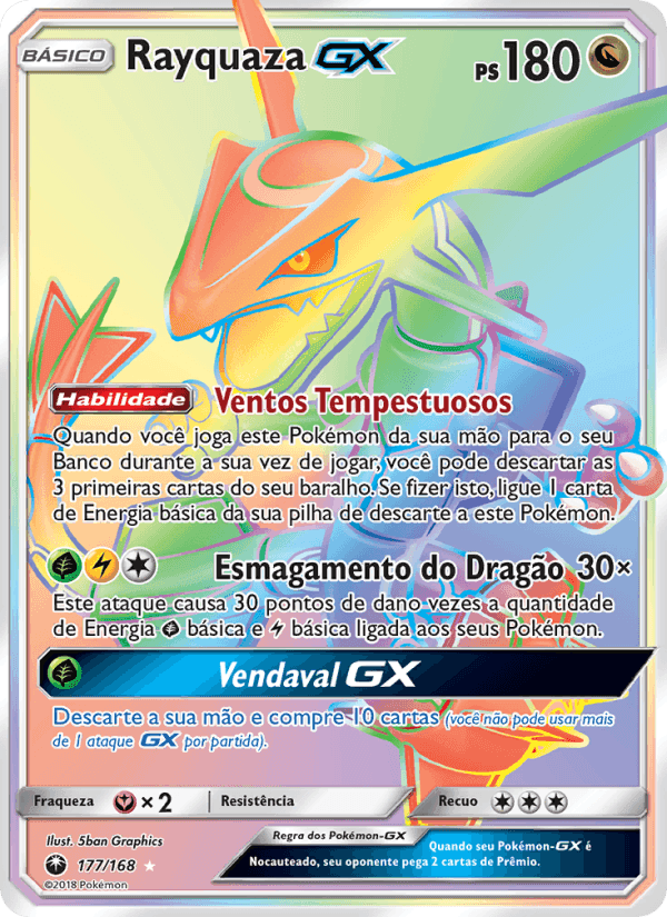 Rayquaza GX, carta 177 di Tempestade Celestial