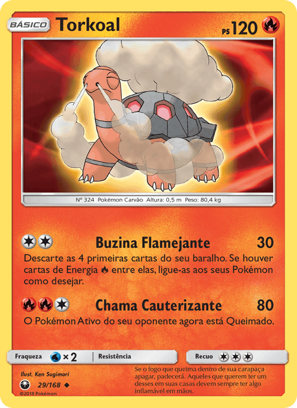Torkoal, card 29 from Tempestade Celestial