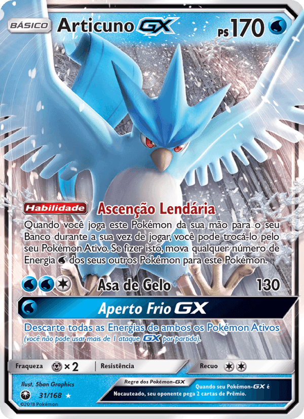 Articuno GX, card 31 from Tempestade Celestial