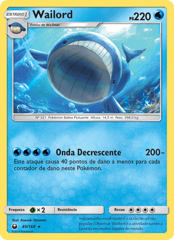 Wailord, carta 40 de Tempestade Celestial