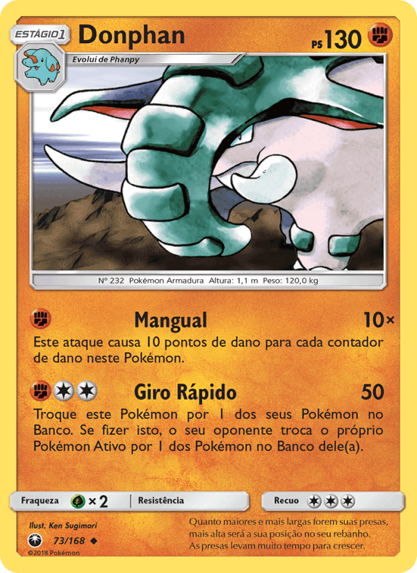 Donphan, carta 73 de Tempestade Celestial
