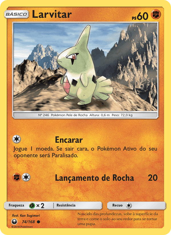 Larvitar, carta 74 de Tempestade Celestial