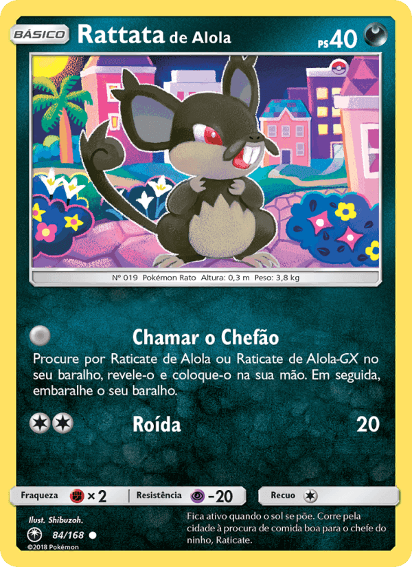 Rattata de Alola, carta 84 di Tempestade Celestial