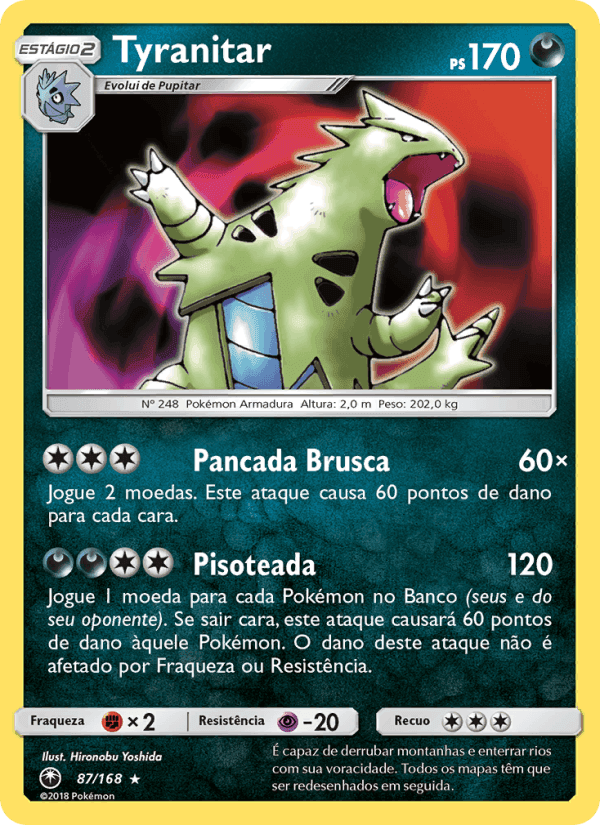 Tyranitar, carta 87 de Tempestade Celestial