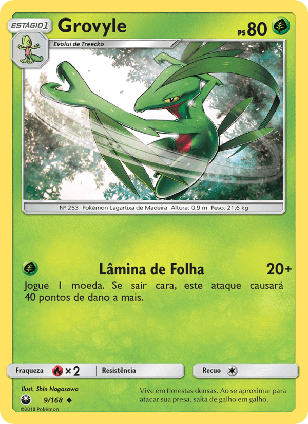 Grovyle, carta 9 di Tempestade Celestial