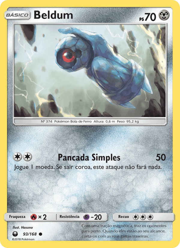Beldum, card 93 from Tempestade Celestial