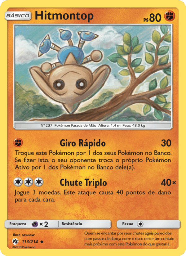 Hitmontop, card 113 from Trovões Perdidos