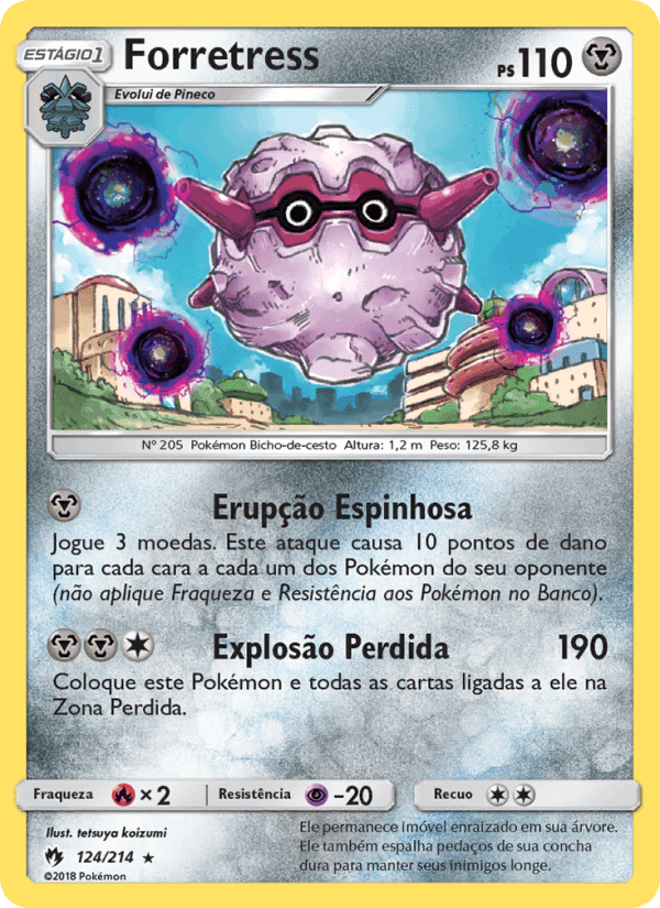 Forretress, card 124 from Trovões Perdidos