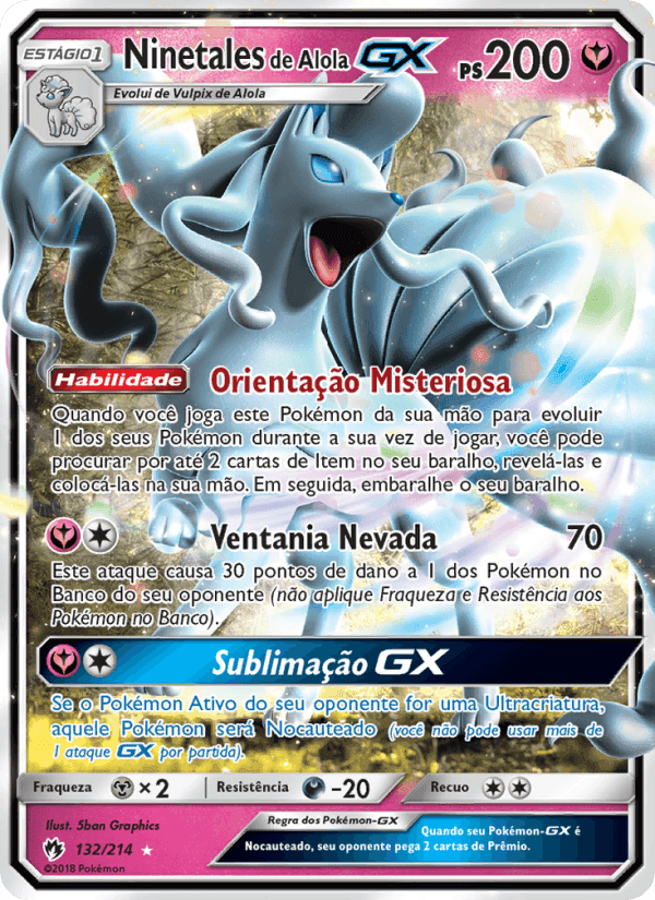 Ninetales de Alola GX, card 132 from Trovões Perdidos