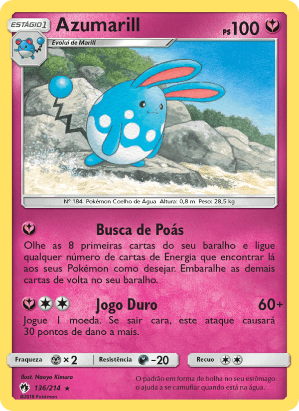 Azumarill, card 136 from Trovões Perdidos