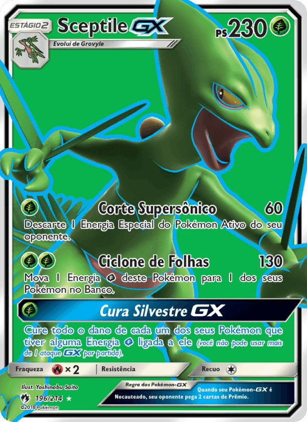 Sceptile GX, card 196 from Trovões Perdidos
