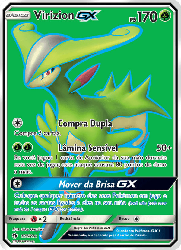 Virizion GX, carta 197 de Trovões Perdidos