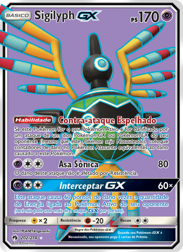 Sigilyph GX, carta 202 di Trovões Perdidos