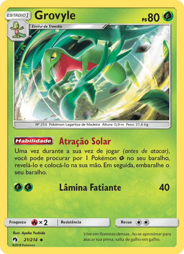 Grovyle, card 21 from Trovões Perdidos