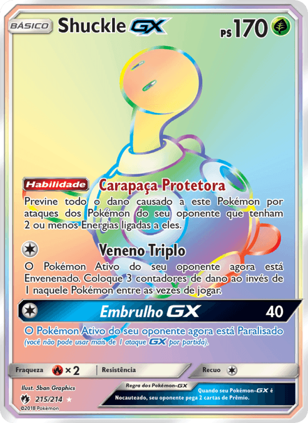 Shuckle GX, card 215 from Trovões Perdidos