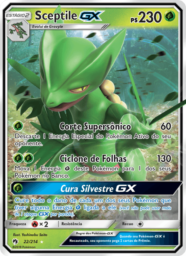 Sceptile GX, card 22 from Trovões Perdidos